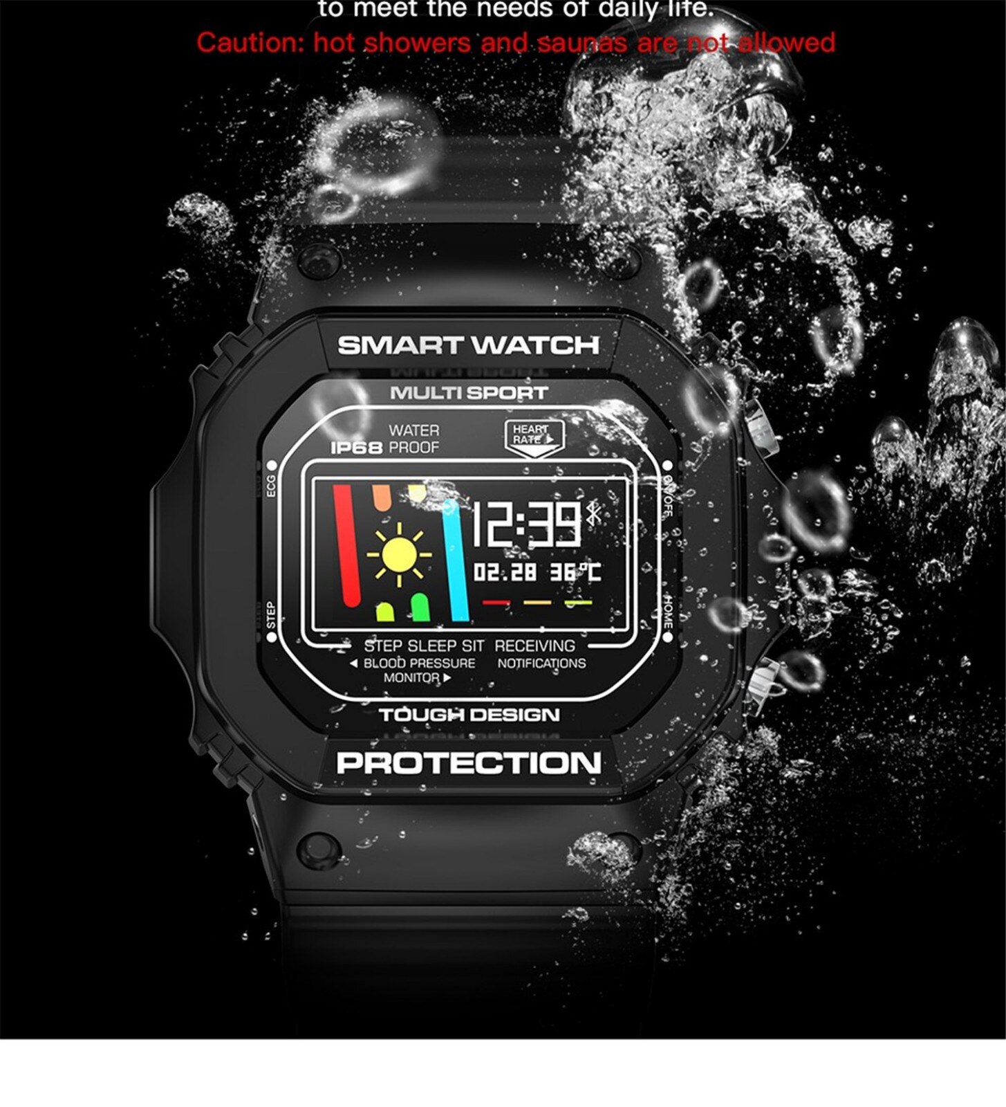 Intelligent Bracelet X12 ECG ECG heart rate blood pressure sleep exercise meter step multifunctional IP68 waterproof b
