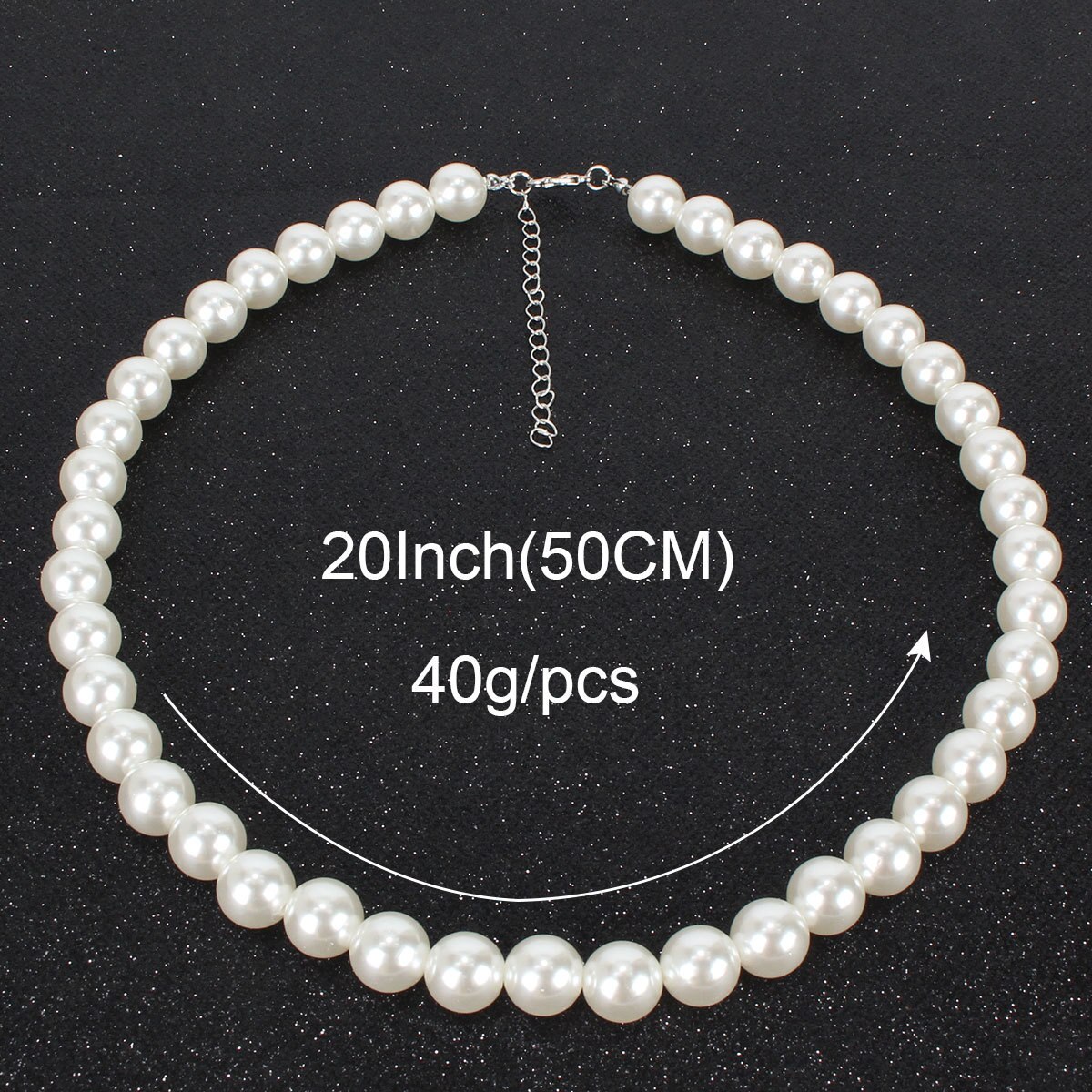 Ornamenten Handleiding EEN Kralensnoer Ketting Beknopte Parel Ketting Vrouw Accessoires: 12mm  50CM