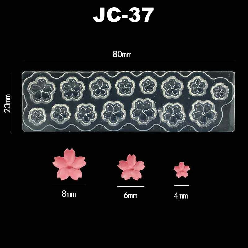 3D Carving Silicone Mold Nail Stamping Camellia/Shell/Bow Tie/Star Pattern DIY UV Gel Acrylic Crystal Nails Template 3 Style: JC-37