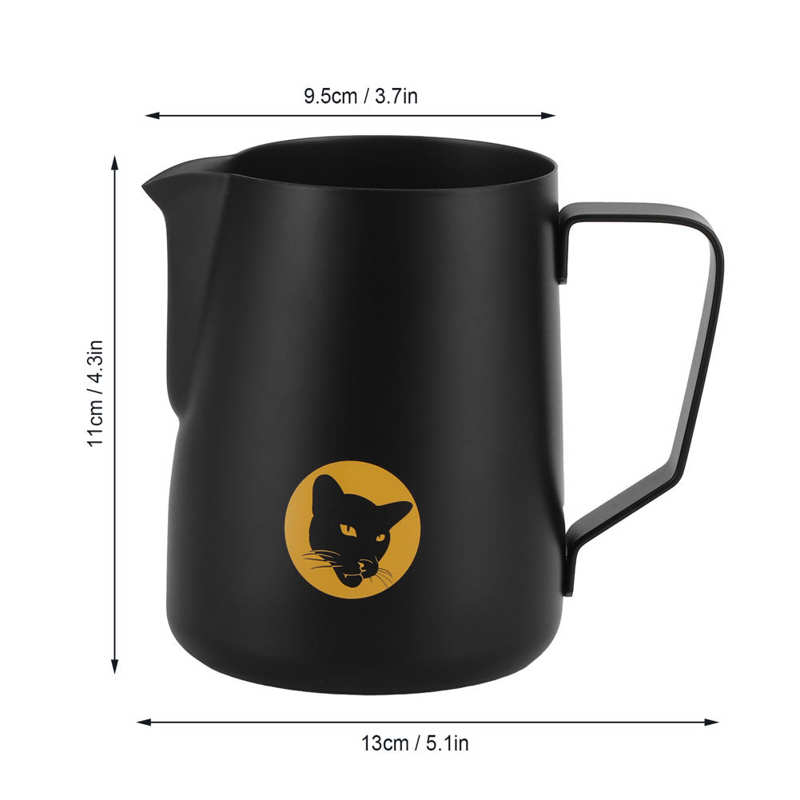 Koffie Koffie Art Stencil 600Ml Koffie Cup Mok Multifunctionele 304 Rvs Opschuimen Melk Pitcher Zwart Keuken