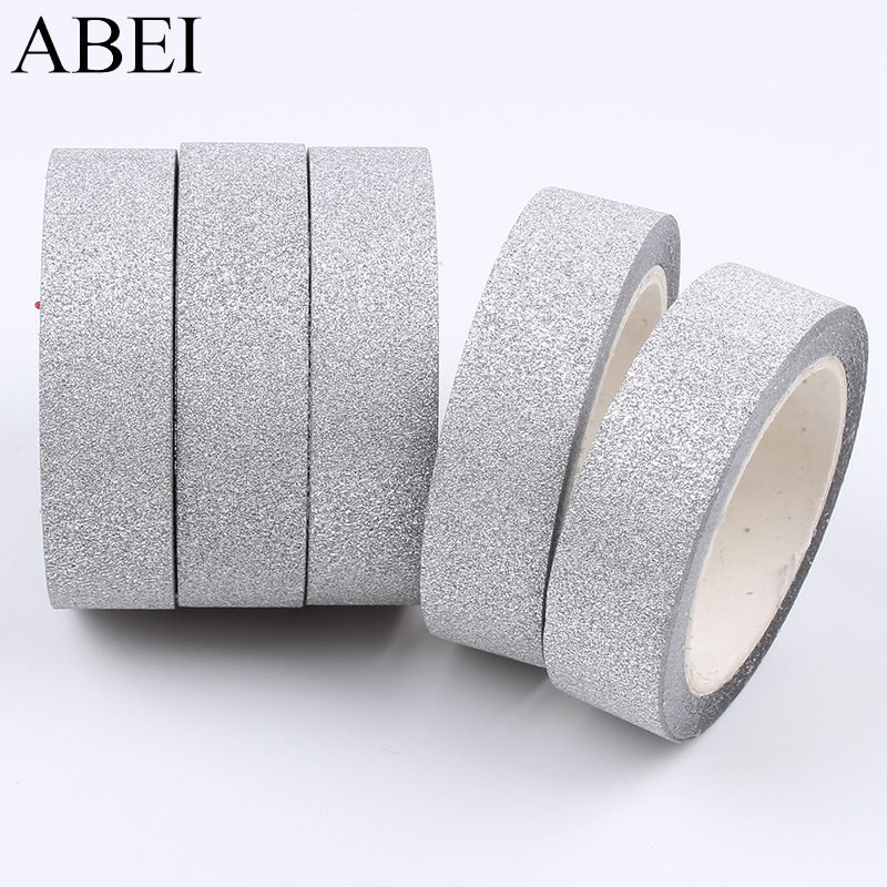 1.5 cm 10 yards/roll Glitter Zilveren Handgemaakte Tape DIY Kaarten Maken Scrapbooking Bruiloft Snoep Doos Decoratie Versiering