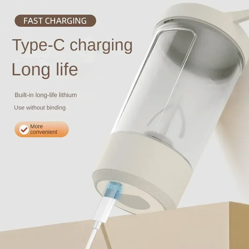 Coctelera de proteínas eléctrica portátil, licuadora recargable por USB, vasos mezcladores multiusos de 450ml para entrenamiento físico