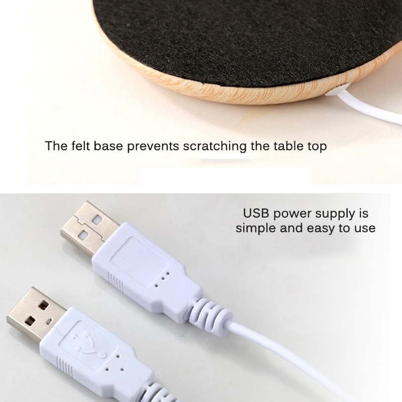 Fresco USB Pad calentador portátil USB de grano de madera taza de taza para bebidas Mat mantener beber Calentador de tazas de Montaña Rusa de carga USB
