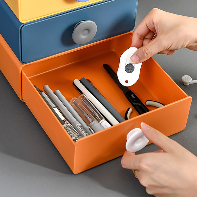 Stackable Plastic Storage Box With Drawer Waterproof Letter Holder File Rack Stationary Desk Organizer Home Office Accessories