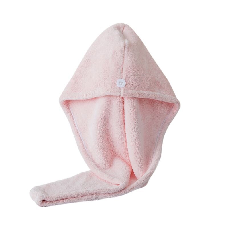 Microfiber Hair Fast Drying Dryer Towel Bath Wrap Hat Swimming Diving Quick Dry Cap: Pink