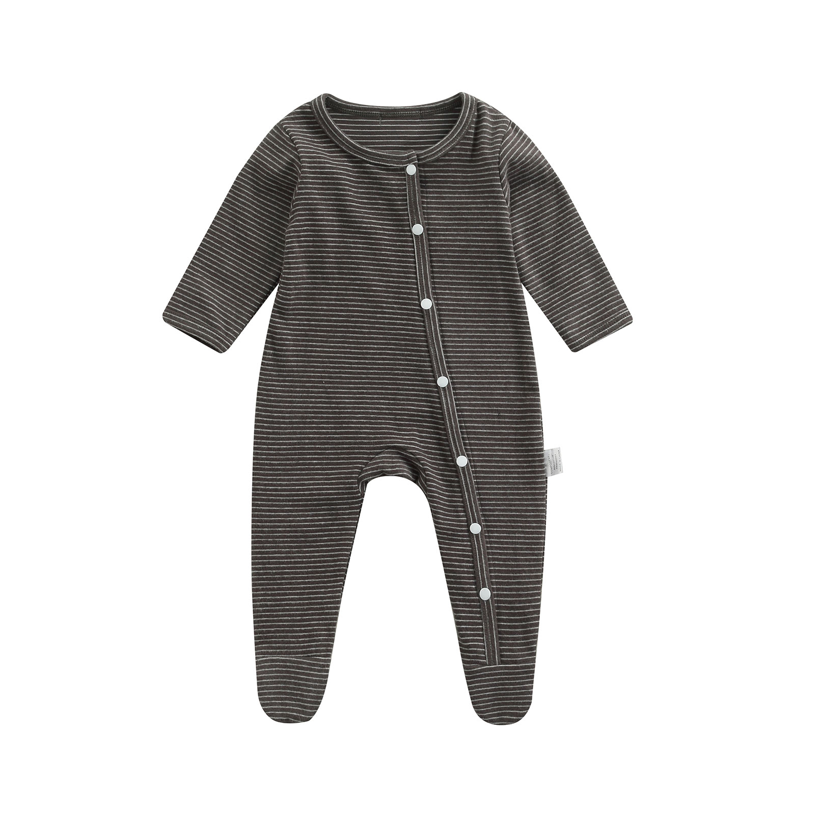 Baby Meisje Jongen Pasgeboren Romper Gestreepte Betaalde Meisjes Jongens Gestreepte Footies Katoenen Kleding: D / 0-3Months