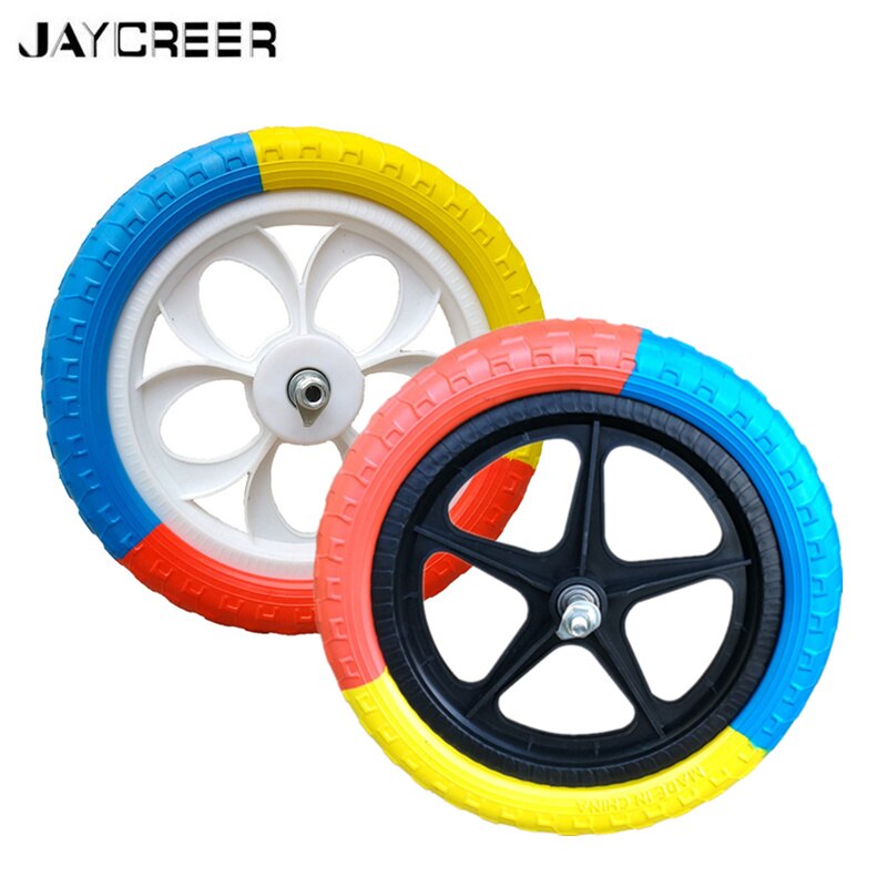 JayCreer 1PCS-Pack 12 Inches 5-Spoke EVA Soild Foam Wheels With Bearing For Kids Balance Bikes