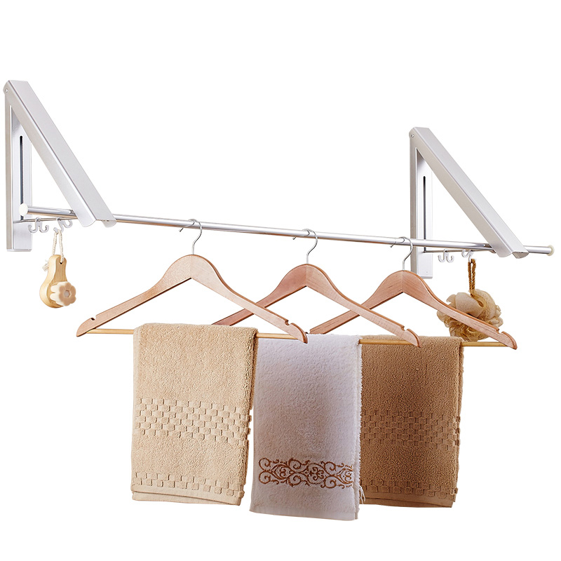 Wall Clothing Hanger Outdoor Folding Drying Rack Telescopic Rack For Clothes Horse Clothesline Balcony Hook Rail Clothes Rods