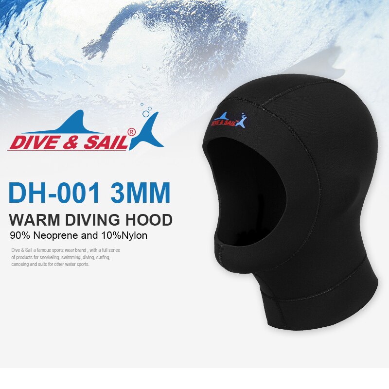 Capucha de buceo de neopreno de 3mm con hombro, equipo de esnórquel, sombrero protector para el cabello, gorro de natación de invierno, traje de buceo cálido, pesca submarina