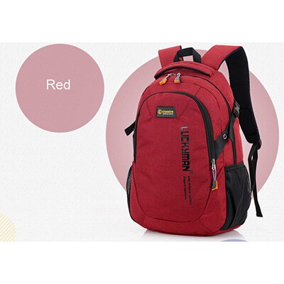 Unisex skoletaske vandtæt nylon mærke skoletaske kvinder rygsæk polyester taske skuldertasker computer packsack: Rød