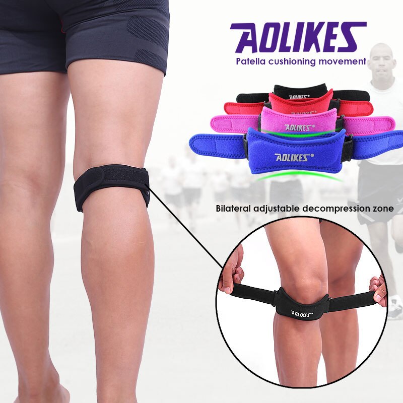 Aolikes sport dobbeltvirkende knæbånd støttebånd knæbøjlebeskyttelse smertelindring patella senebetændelse sundhed