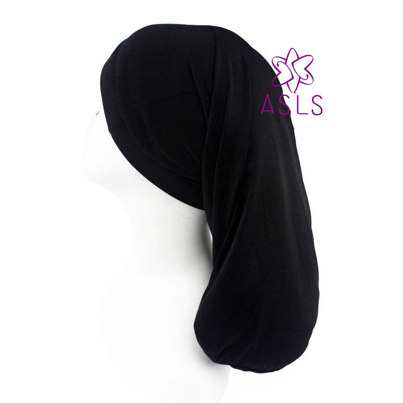 Unisex Open Back Spandex Strong Elasticity Dreadlocks Cap Beanie Hat Men Women Slouch Hat Long Cylinder Sleep Cap