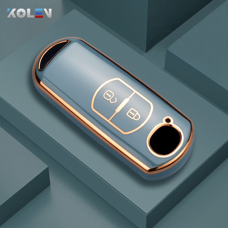 Modne etui z TPU na kluczyk zdalnego sterowania do Mazdy 2 3 5 6 BL BM GJ Atenza Axela Demio CX-3 CX3 CX-5 CX5 CX7 CX-9 CX8 Keyless: SZARY