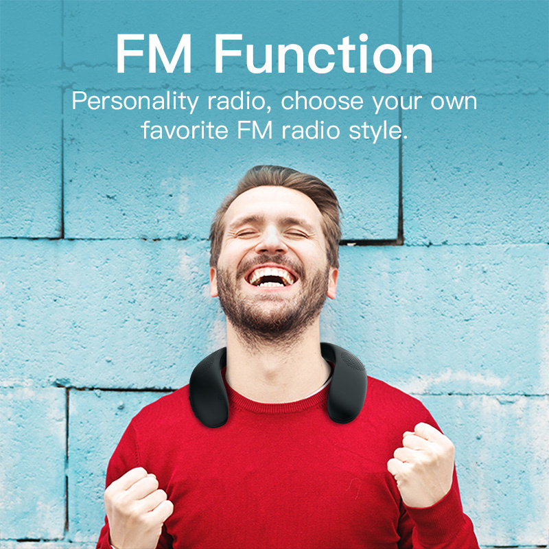 Xiaomi Youpin Wireless Bluetooth Neck Speaker Portable FM Radio 3D Surround Music Player Speaker With Microphone