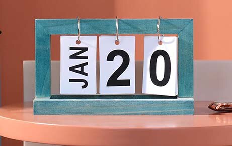 Countdown Small Calendar Decoration Wooden Diy Page Flip Desk Calendar Office Home Small Objects: Green