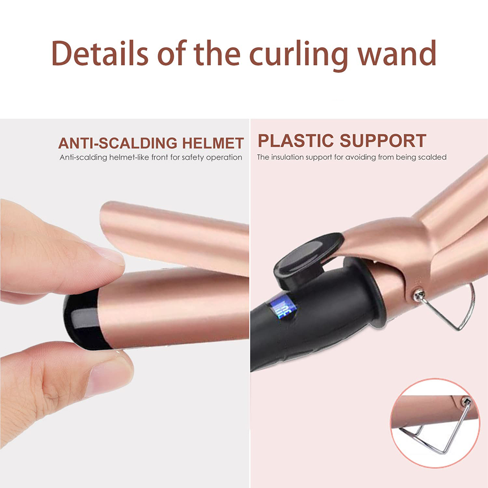 Ferro de frisar Modelador de cabelo profissional Ferramentas de modelagem de cerâmica recarregáveis Varinha de modelagem de rolo de íons negativos para cabelos 38MM