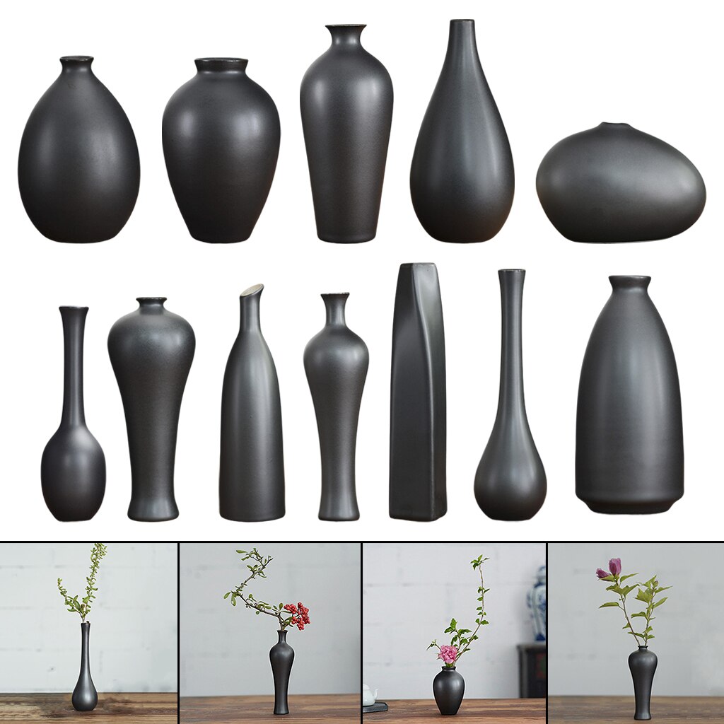 Ceramic Vase Small Large Black Modern Nordic Ornaments Home Accessories Ceramic Vase for Flower Arrangement