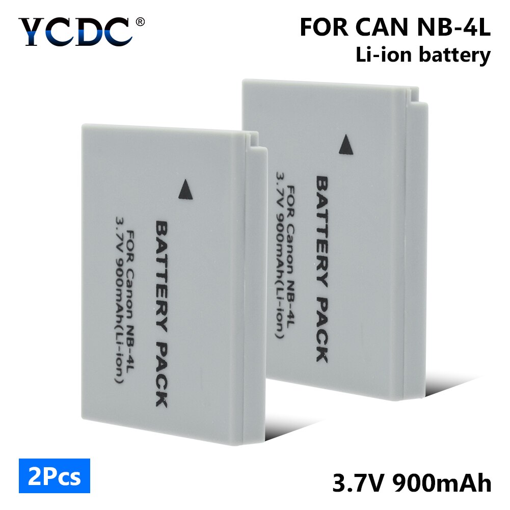1/2 pièces 3.7V NB-4L NB4L NB 4L 900mAh Li-ion batterie pour Canon IXUS 30/40/50/55/60/65/80 IS/100/I20/110/115/120/ 130/117/220: 2 pieces batteries