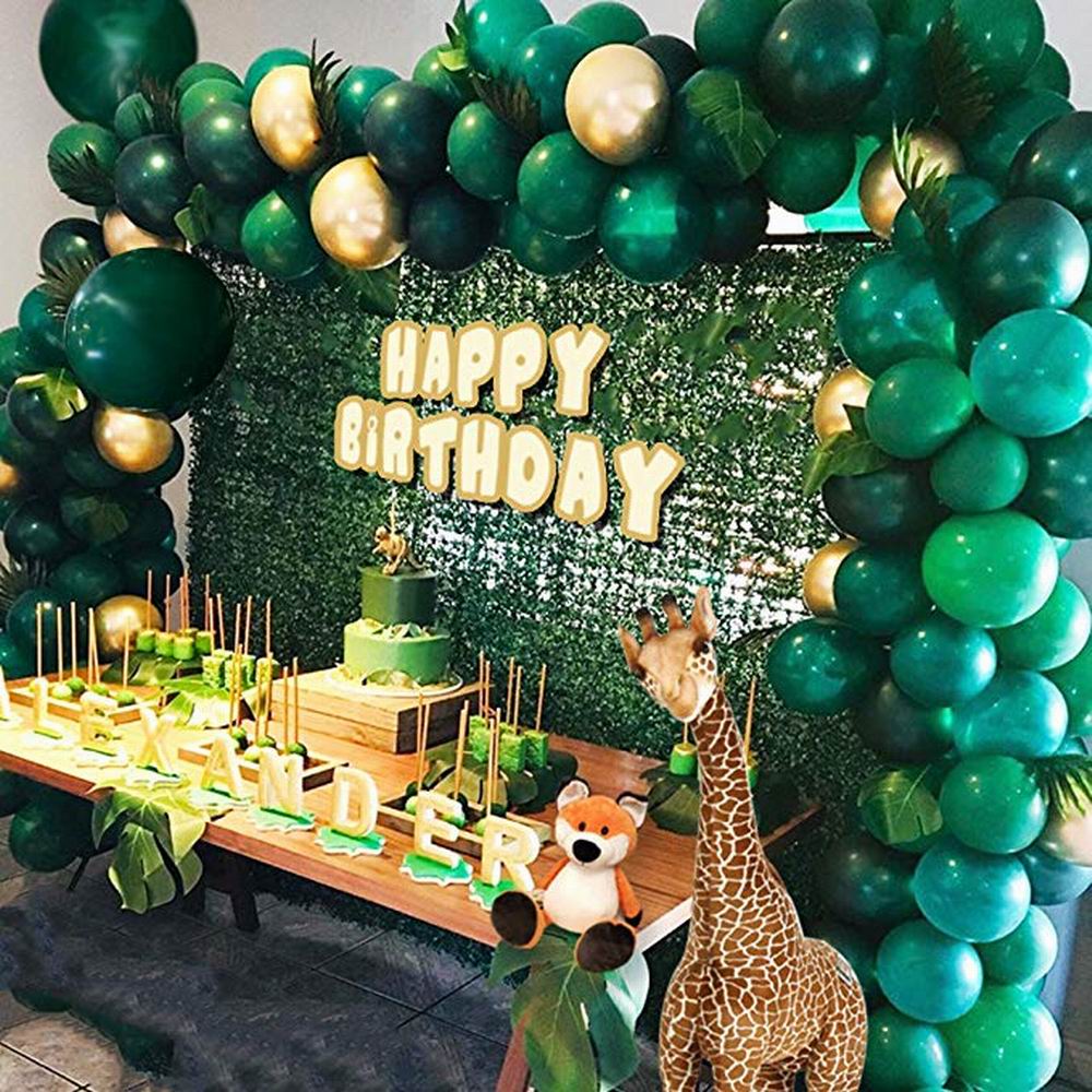 Jungle Safari Theme Party Supplies Green Balloons Garland Arch Kit Birthday Baby Shower Forest Party Christmas Decorations