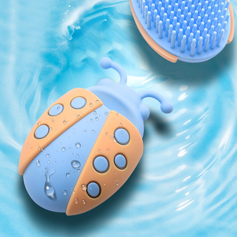 Silikone badebørste blød baby shampoo børste holdbar kam brusebørste bærbar badebørste til spædbarn (tilfældig farve)