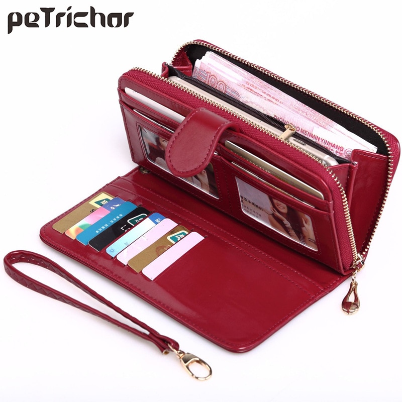 Veel afdelingen dames portemonnee polsbandje clutch portemonnee dames kaarthouder leren dames lange portemonnees