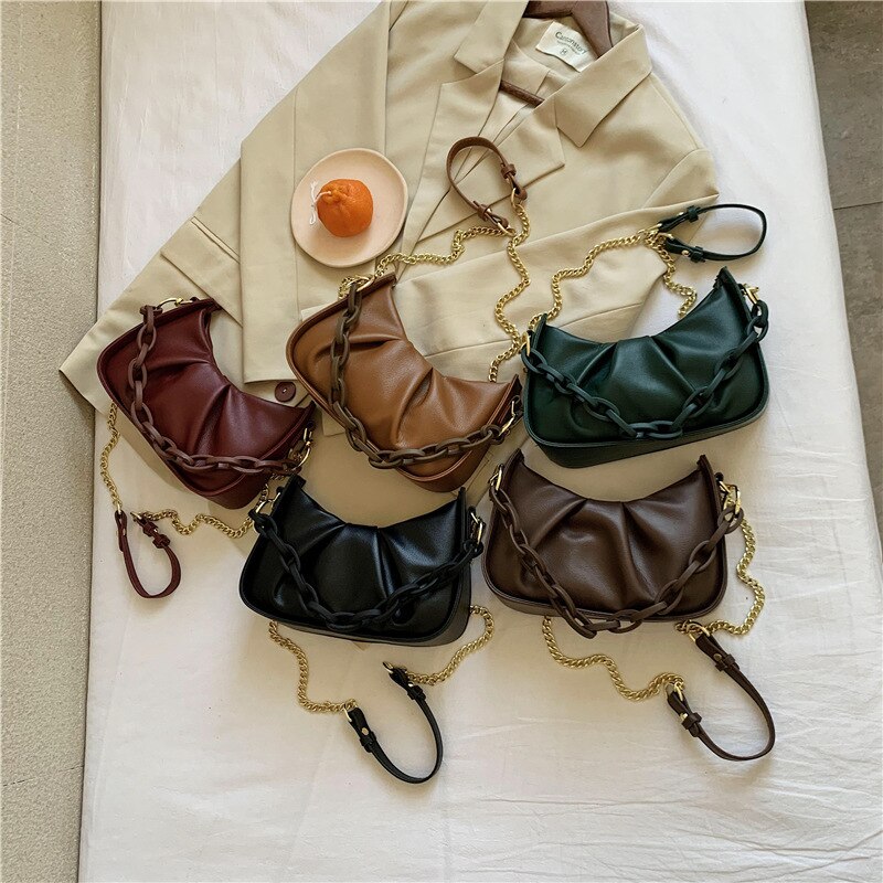 Folding Herfst En Winter Mode Ketting Messenger Bag Koreaanse Sweet Acryl Draagbare Schoudertas