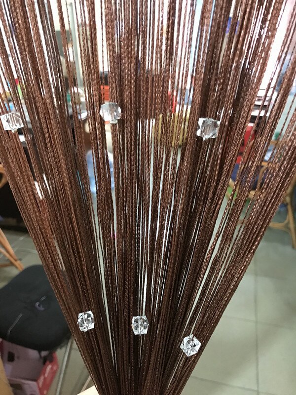 Beaded Curtain String Beads Door Curtains Thread Window Wall Panel Room Divider Doorway Home Living Room Wedding Decor: coffee