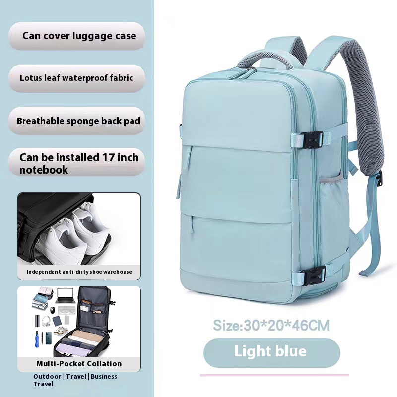 Mochila 40x20x25 Ryanair, mochila de viagem para mulheres e homens, item pessoal mochila de transporte, mochila para laptop de fim de semana de negócios: Azul