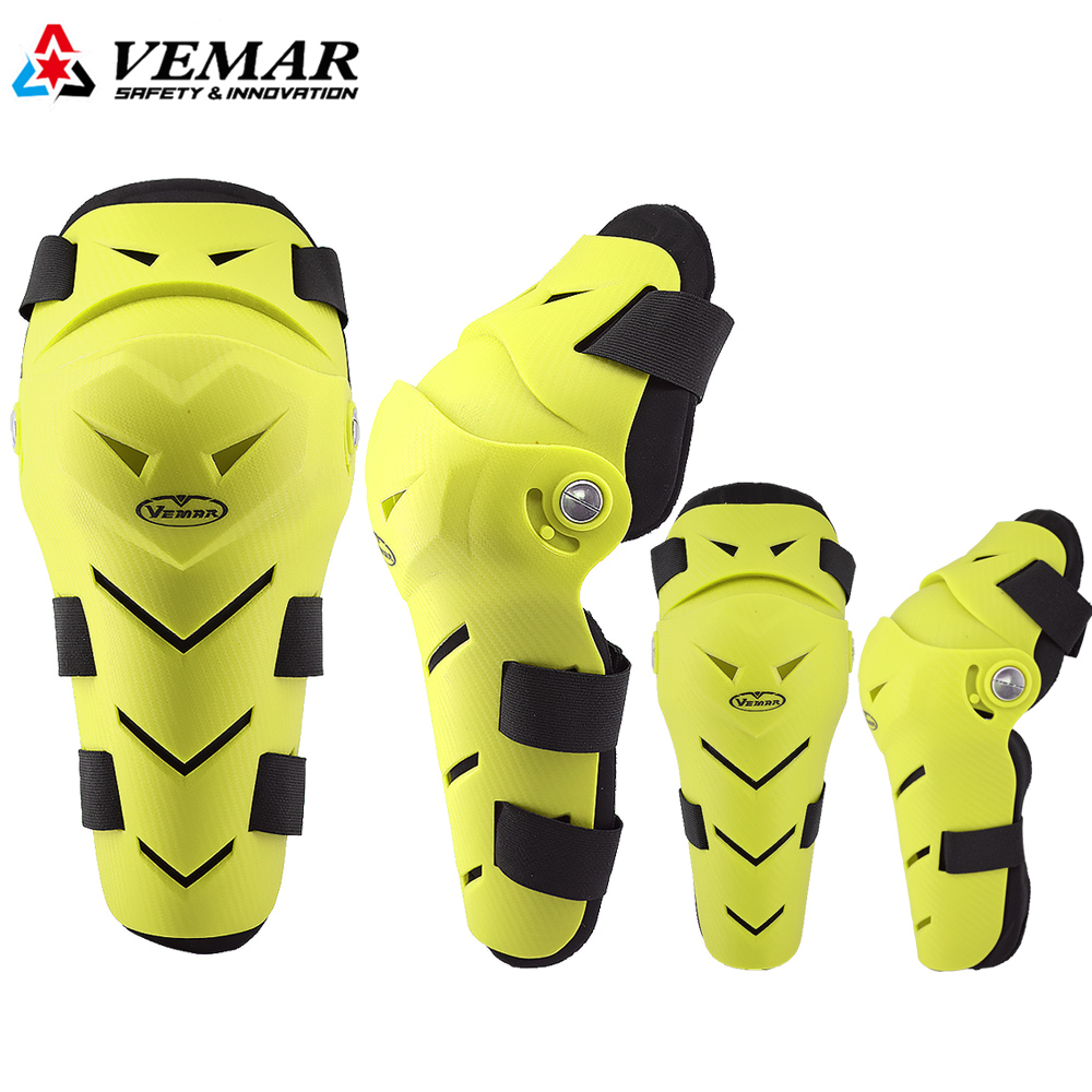 Ginocchiere VEMAR gomitiere + ginocchiere 4 pezzi PP conchiglia ginocchiere Moto ginocchiere motocross antiurto Moto resistente: carbonio verde