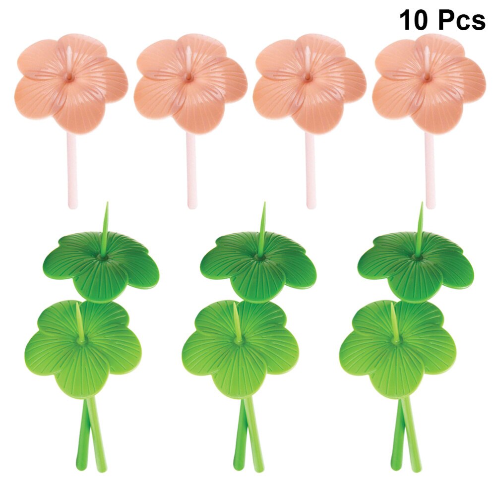 Fourchettes à fruits décoratives en forme de fleur, 10 pièces, ustensiles de table, fournitures de fête (couleur aléatoire)