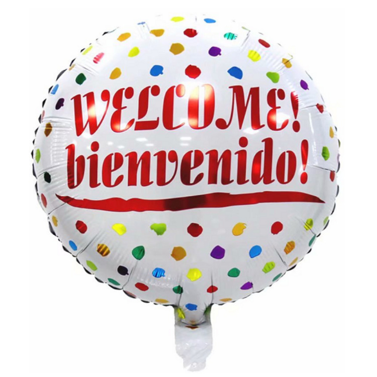 10 Uds. Globos de letras de papel aluminio bienvenidos Bienbenido de 18 pulgadas Bienvenidos a la decoración de globos inflables suppliers para fiestas en casa evento en casa: Blanco