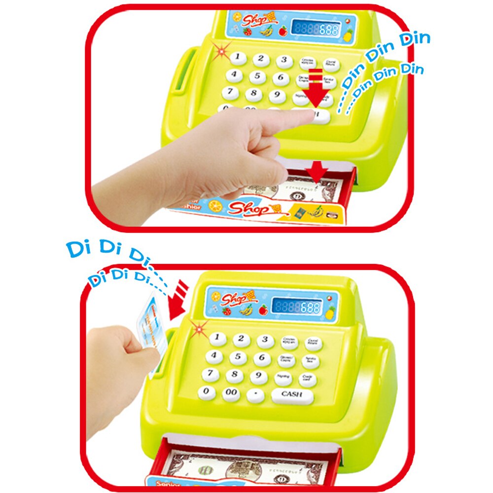26 stks/set Plastic Kids Pretend Play Supermarkt Kassa Kassier Elektronische Speelgoed Kinderen Educatief Speelgoed