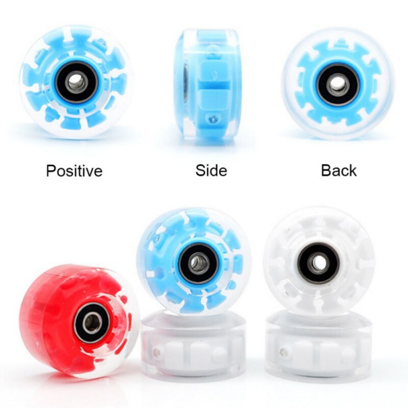 4Pcs Glow Skate Flash Wheel Micro Scooter Flashing Roller Back Rear Skateboard Scooter Ball Roller Wheels