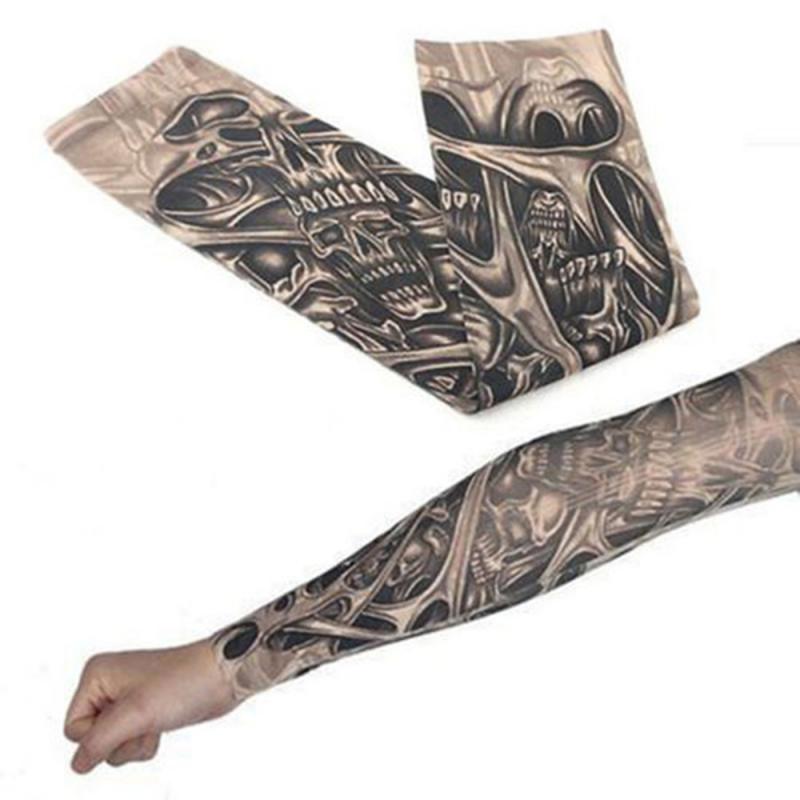 Manguitos de ciclismo al aire libre, tatuaje 3D impreso, calentador de brazo, protección UV, manguitos de ciclismo para correr