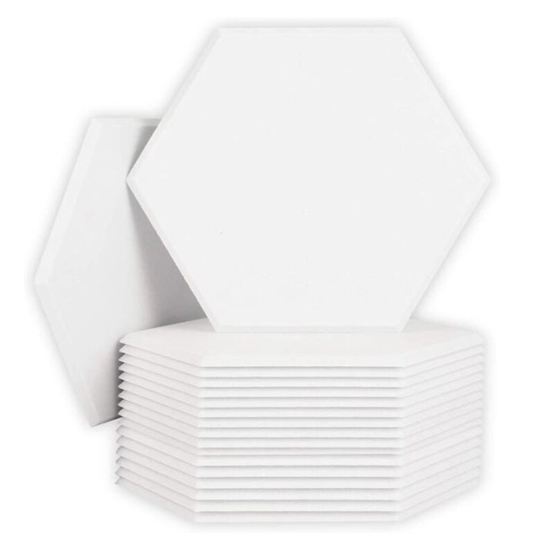 18 Pack Hexagon Acoustic Panels Beveled Edge Sound Proof Foam Panels,Sound Proofing Padding for Wall Decor,Studio&amp;Office: Default Title