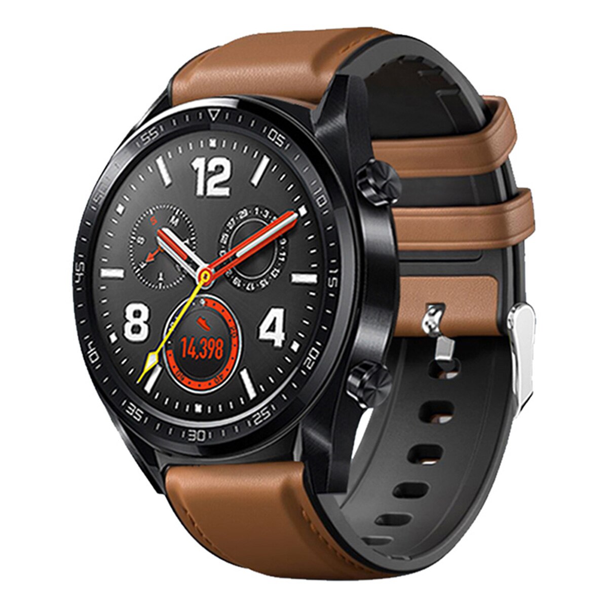 SOONHUA Leder Silikon Handgelenk Band Strap Uhr Straps Für Huawei Uhr GT/2Pro Uhr Zubehör: Brown