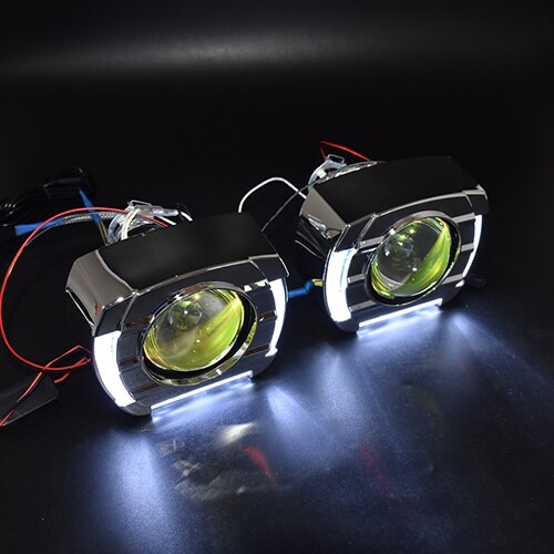 RONAN Car Styling LED optical Halo angel eyes Integrated shrouds masks 2.5'' Ver8.1 Bi xenon projector lens demon devil eyes