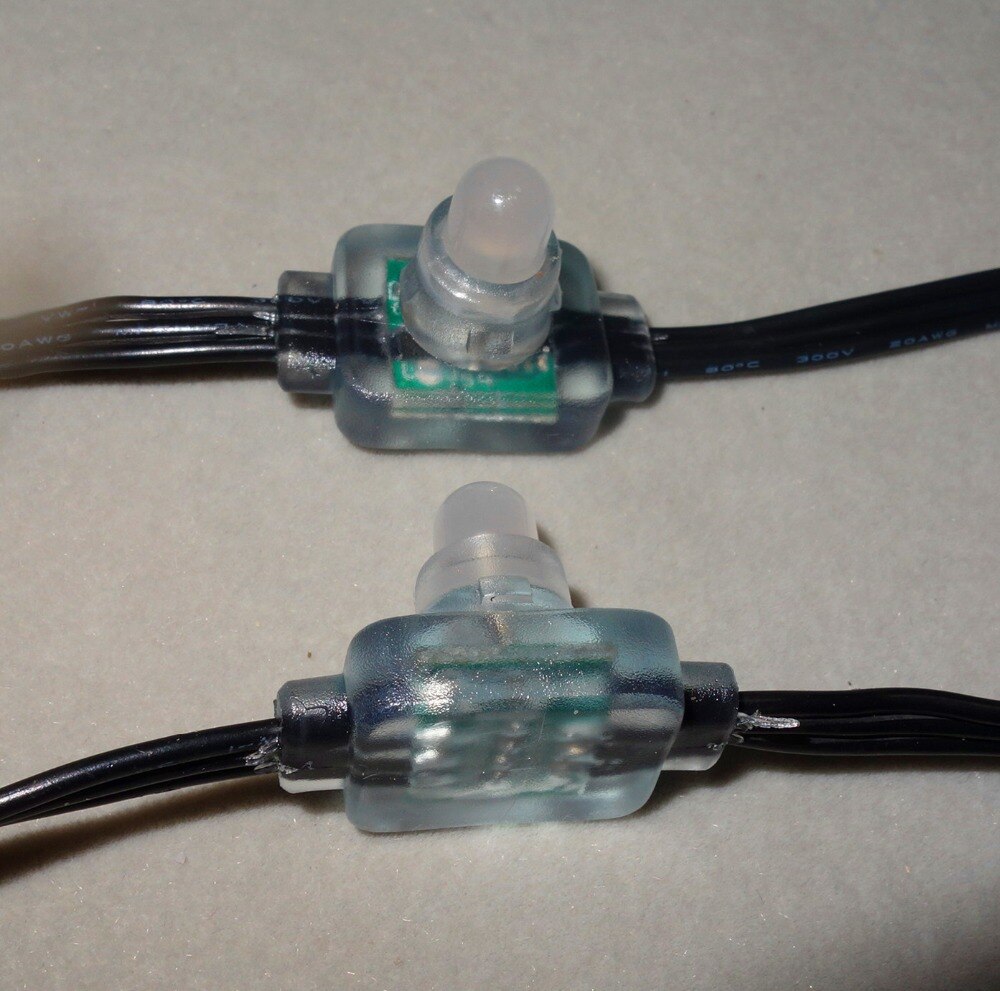 DC12V WS2811 LED smart string,addressable,IP65 rated;injection molding type;100pcs a string