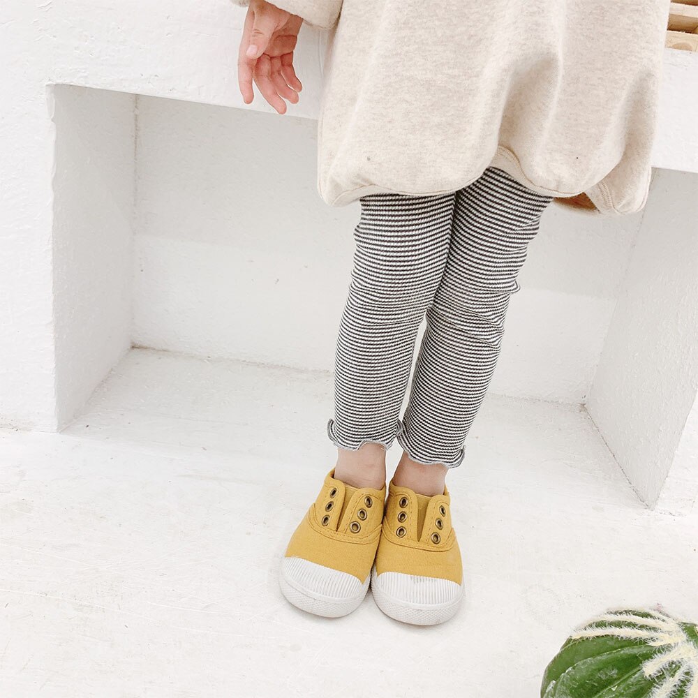 Leggings a righe stile coreano per bambina pantaloni moda primavera abiti Casual per bambini abbigliamento per bambina pantaloni da principessa