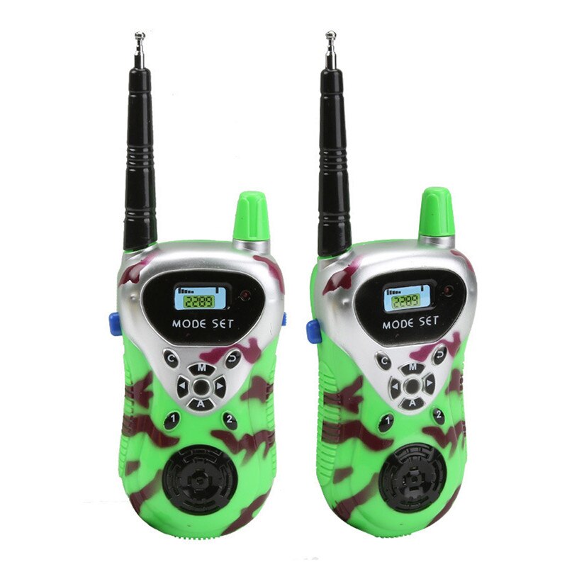 1 par børn walkie talkie interaktivt legetøj til børn familie spil mobiltelefon telefon taler legetøj til barnets fødselsdag: 1 par grøn