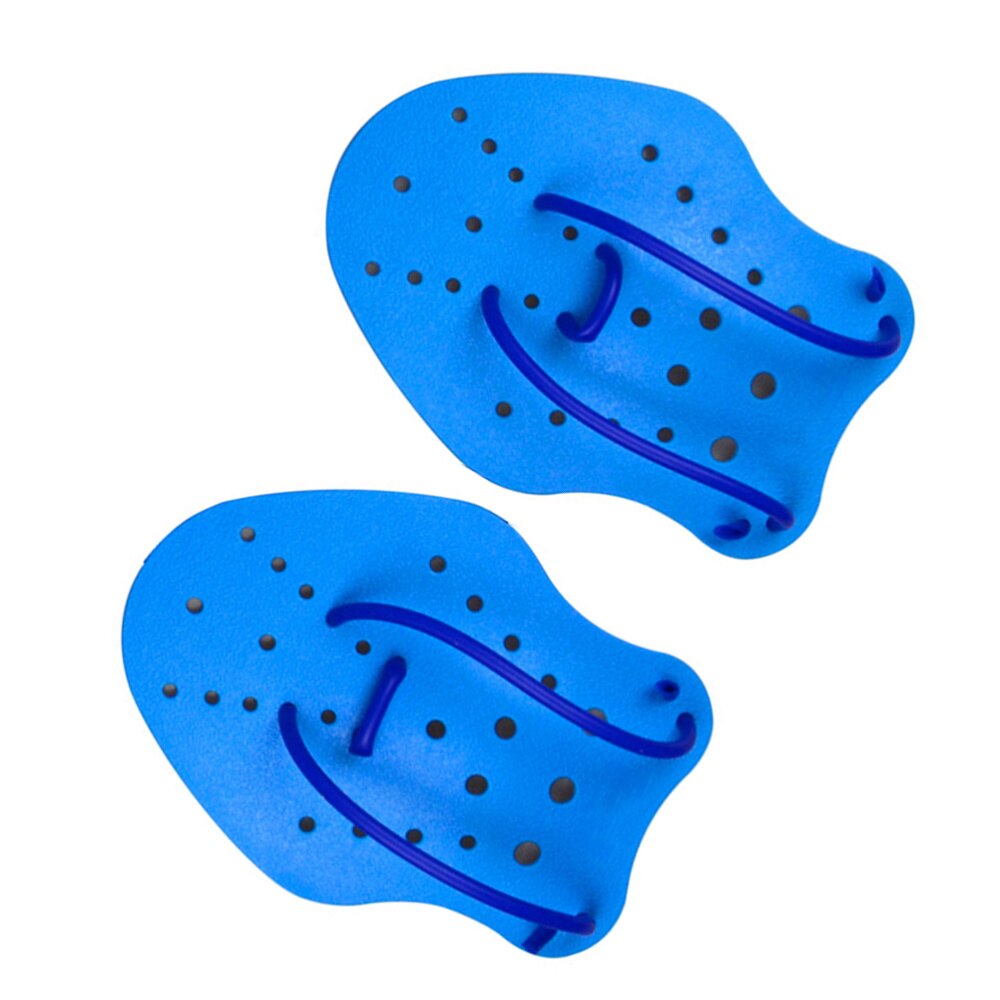 Zwemvliezen, 1 paar zwemvliezen voor de vingers, zwemhandschoenen, kiezelgel, geweven, voor volwassenen en kinderen, zeer elastische zwempeddels, handpeddel, zwemvliezen, blauw