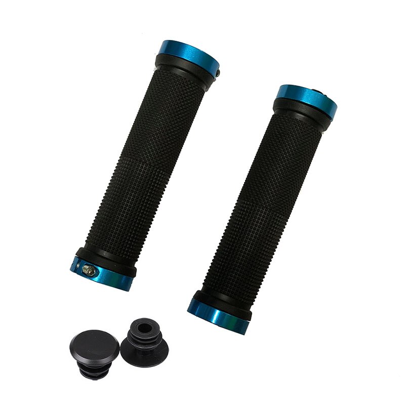 1 pair MTB BMX Road Cycling Handlebar Grips Anti-Skid Rubber Bicycle Grips Mountain Bike Lock On Bicycle Handlebars End Grips: Blue