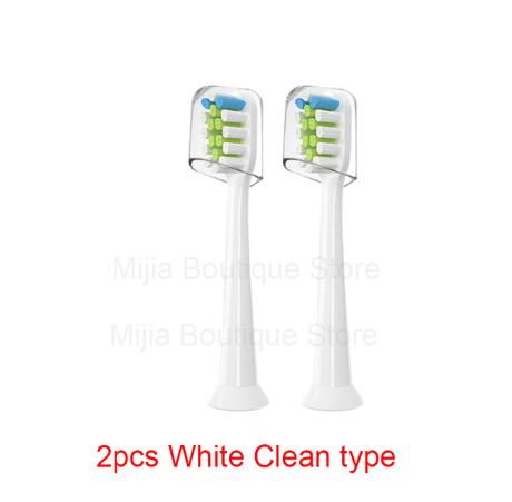 Dla Xiaomi Mijia T300 / 500 / SOOCAS elektryczna główka szczoteczki do zębów uniwersalne końcówki do szczoteczki do wybielania 3D: 2pcs White Clean typ