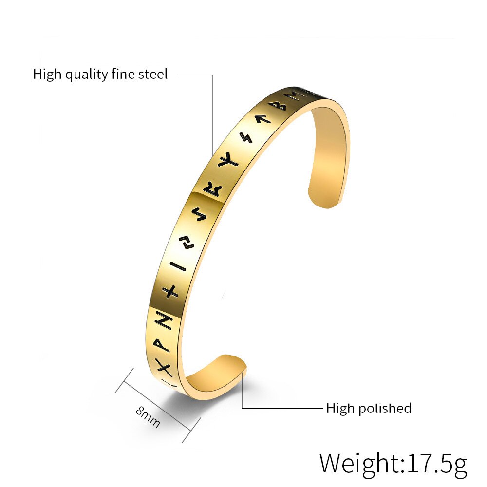 retro Einfache Edelstahl Odin Wikinger Rune Armbinde Männer Silber Farbe/Schwarz/Gold nordisch Wikinger Armbinde Amulett schmuck