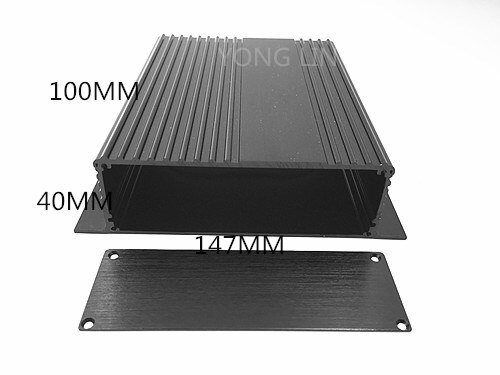 2 stks Aluminium box147 * 40-100mm/Controller aluminium profiel shell/driver aluminium shell/Automotive aluminium behuizing