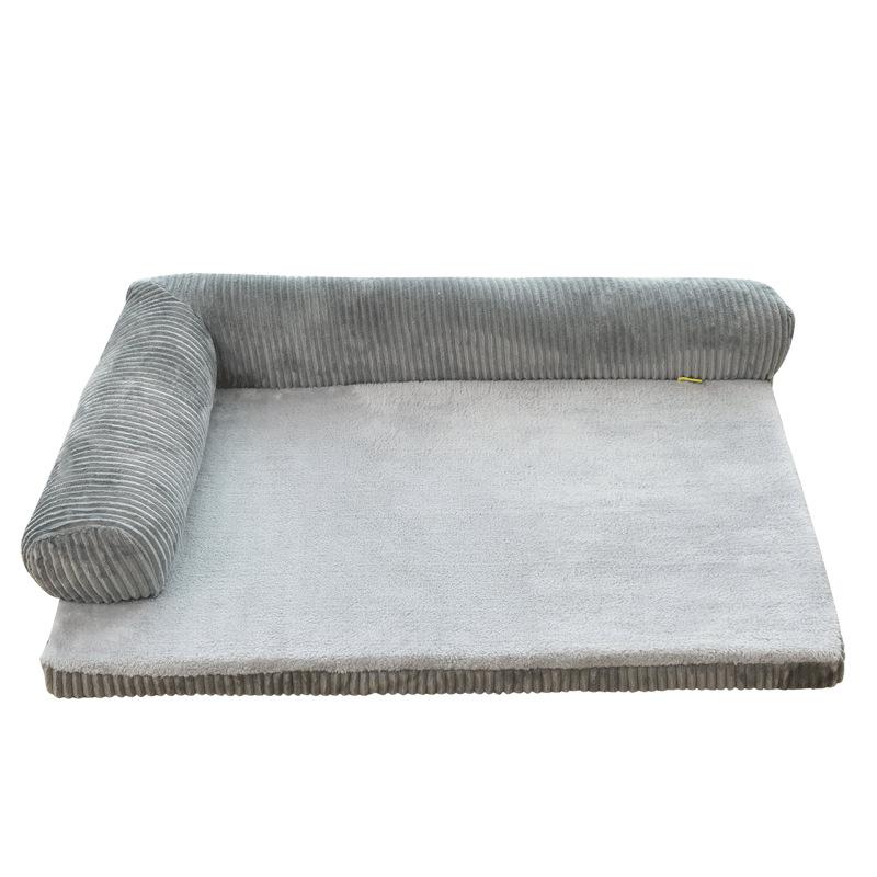 Hond Bed Zachte Kussen L Vormige Vierkante Kussen Machine Wasbare Hoes En Afneembare Mat Kat Huis Voor Puppy Medium grote Hond: gray / 90X70X17cm