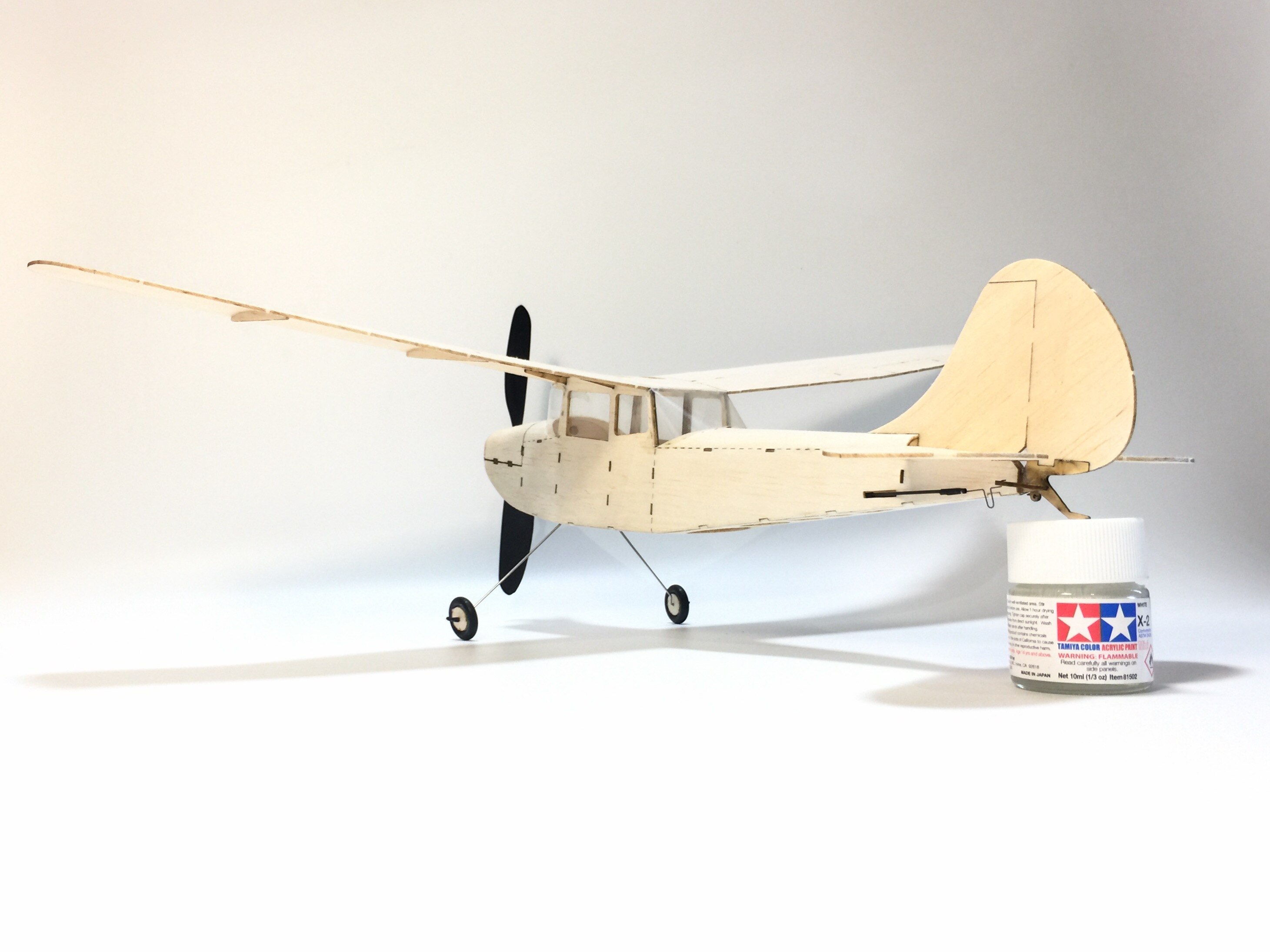 Mini cessna diy rc balsahout vliegtuig model  l19