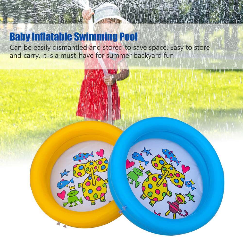 Bärbar uppblåsbar paddelleksak lekplats babypool djurtryckt rund härlig inomhus utomhusbadkar sommar