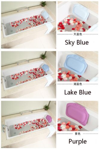 21x31cm cómoda almohada de baño espuma de PVC suave baño Spa baño almohadas de baño tazas de descanso del cuello de la cabeza almohadas de Color puro