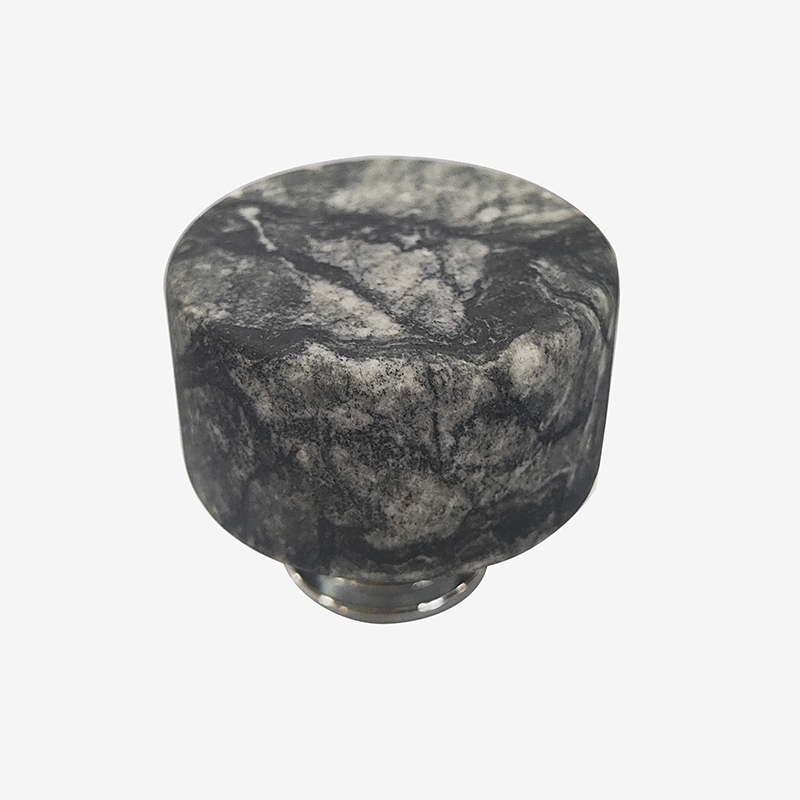 1pc Cylinder Cabinet Wardrobe Door Handle Drawer Aluminum Alloy Artificial Marble Handle: 5XL / black